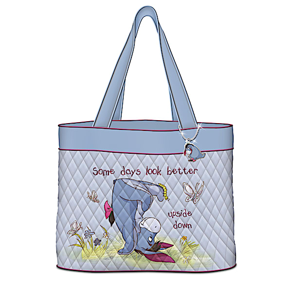 Disney Winnie The Pooh Eeyore Quilted Tote Bag With Charm