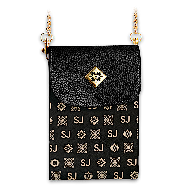 Black Crossbody Bag Personalized With Initials