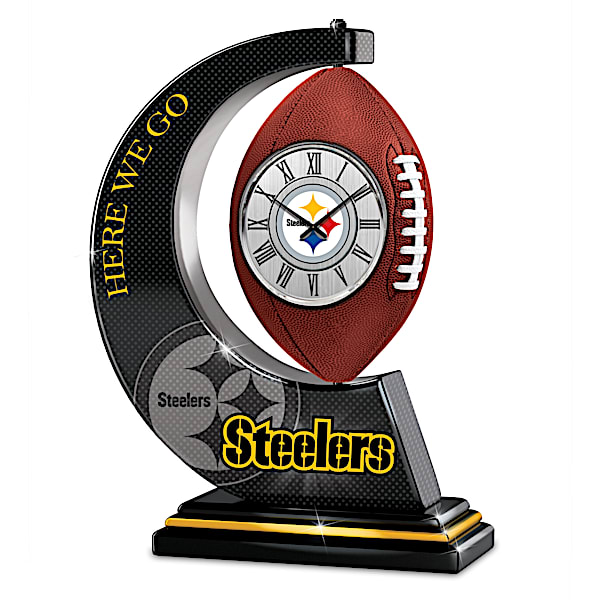 Pittsburgh Steelers Table Clock With Rotating Football