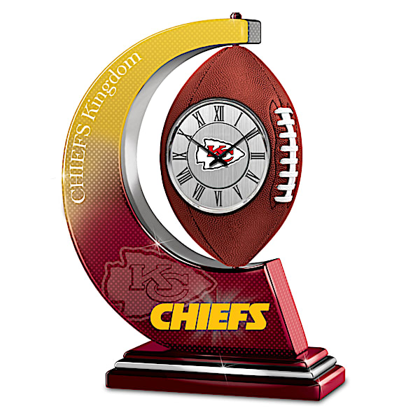 Kansas City Chiefs Table Clock With Rotating Football