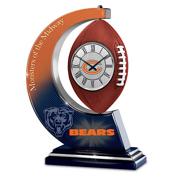 Chicago Bears Table Clock With Rotating Football