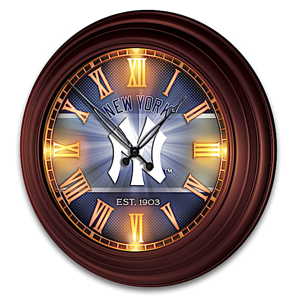 New York Yankees Illuminated Atomic Wall Clock