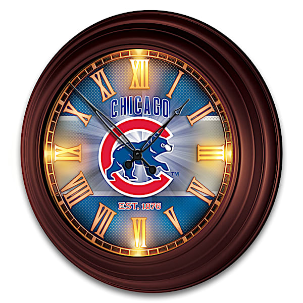 Chicago Cubs Illuminated Atomic Wall Clock