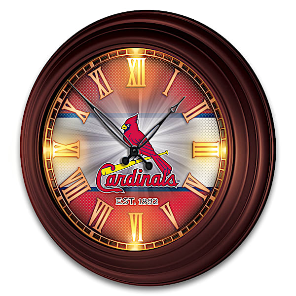 St. Louis Cardinals Illuminated Atomic Wall Clock