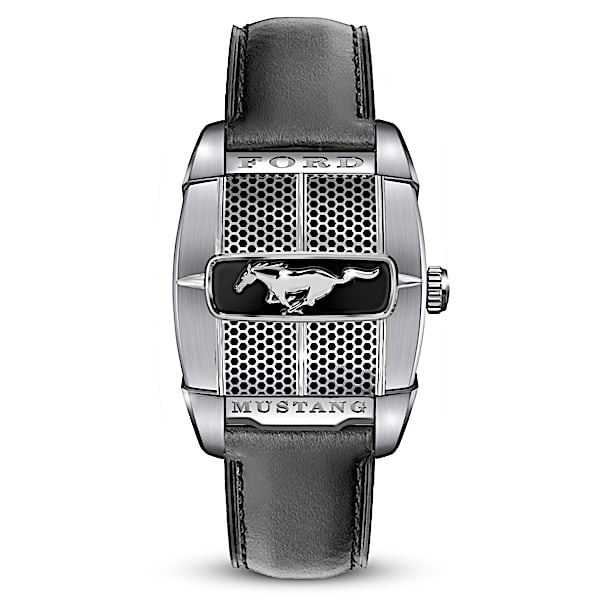 Ford Leather Watch Has Flip Cover Inspired By Mustang Grille