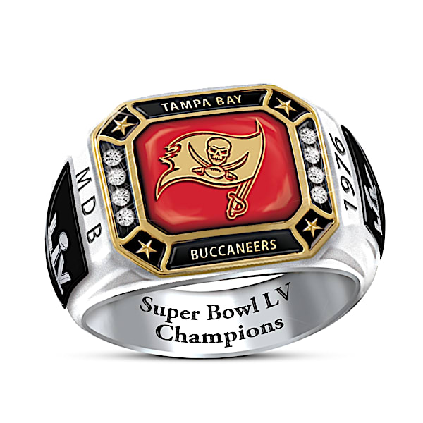Tampa Bay Buccaneers Super Bowl LV Men's Personalized Commemorative NFL Fan Ring - Personalized Jewelry