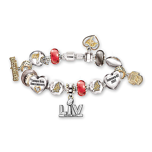 Go Tampa Bay Buccaneers! #1 Fan Super Bowl Women's NFL Charm Bracelet