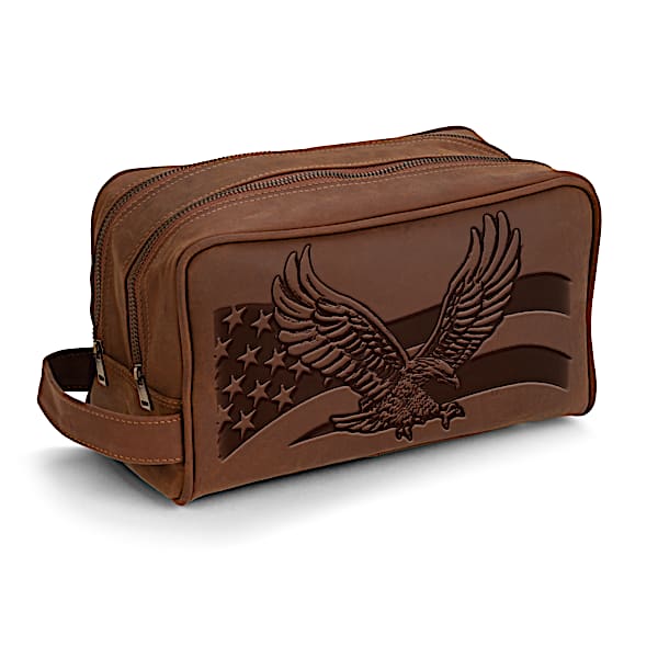 Patriotic Pride Toiletry Bag With An Embossed Eagle