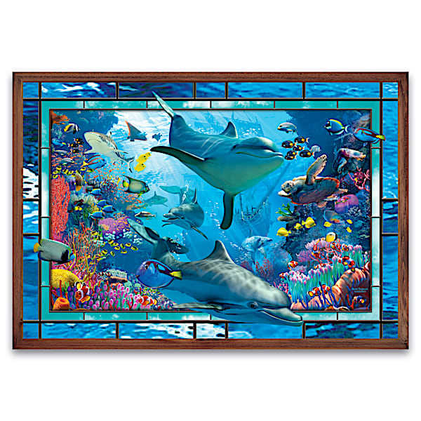 David Penfound Sea Art Illuminated Stained-Glass Wall Decor