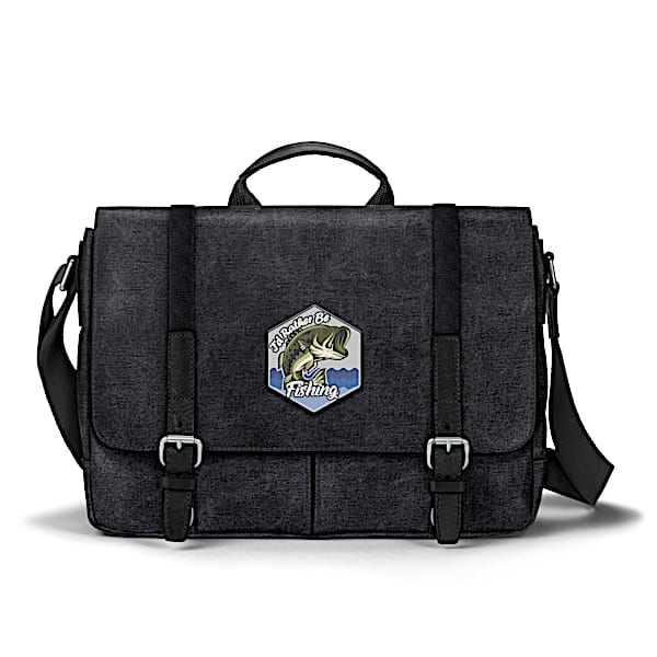 I'd Rather Be Fishing Men's Canvas Messenger Bag