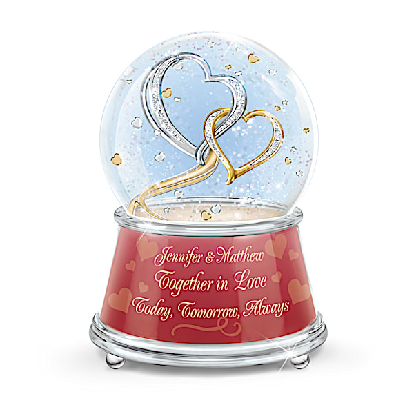 My Heart, My World Love Glitter Globe With Your 2 Names