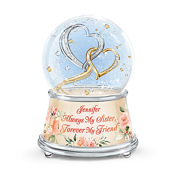 Musical Glitter Globe Personalized With Your Sister's Name