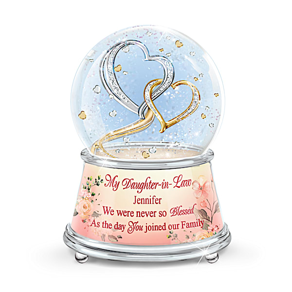 Musical Glitter Globe Personalized For Your Daughter-In-Law