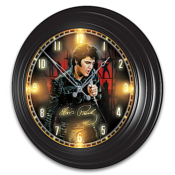 Elvis Presley Indoor/Outdoor Illuminated Atomic Wall Clock