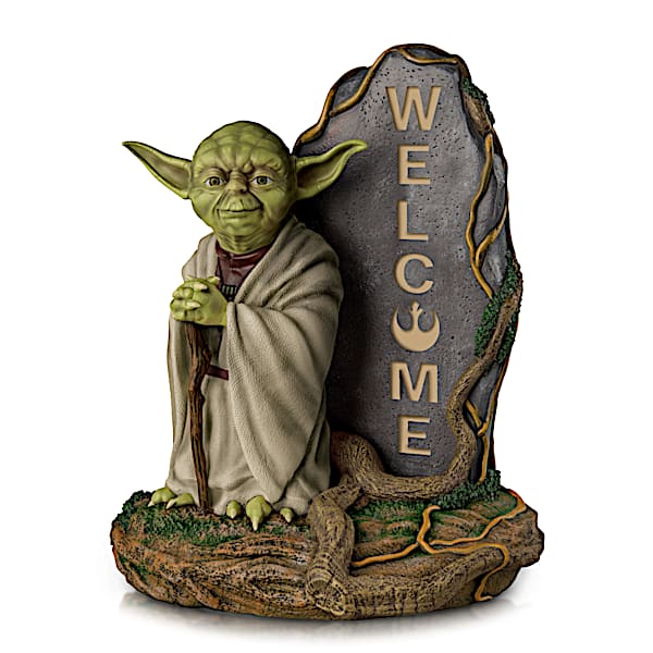 STAR WARS Master Yoda 14" Tall Solar Lit Outdoor Welcome Sign