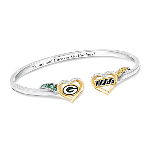 Green Bay Packers Bracelet With Team Colored Crystals