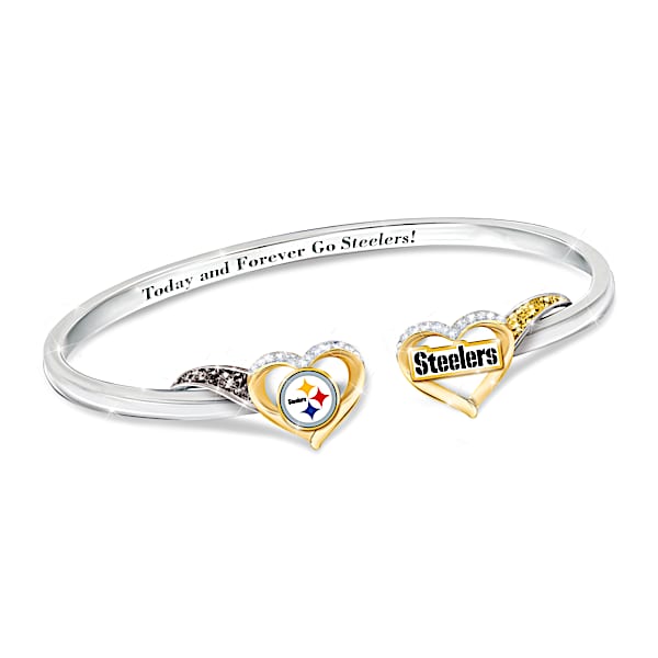 Pittsburgh Steelers Bracelet With Team Colored Crystals