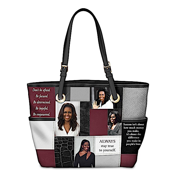 Be Empowered Michelle Obama Shoulder Tote Bag With Quotes