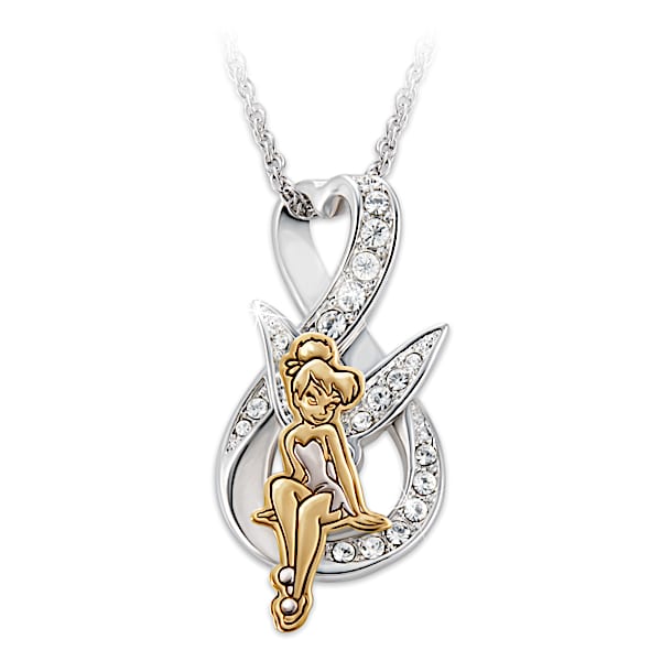 Disney Tinker Bell Crystal Infinity Pendant Necklace