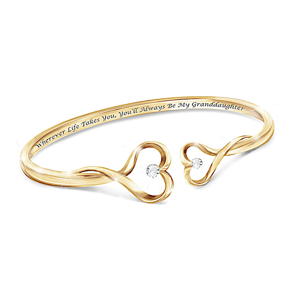 Always My Granddaughter 18K Gold-Plated Diamond Bracelet