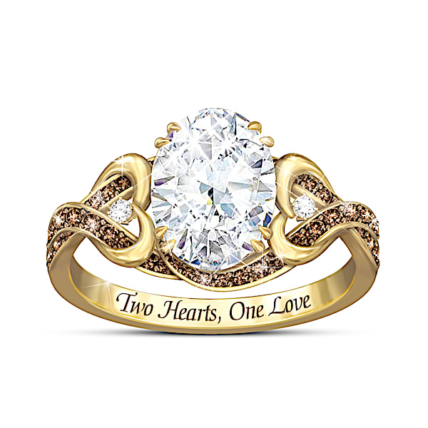 Our Sweetest Love Topaz And White And Mocha Diamond Ring