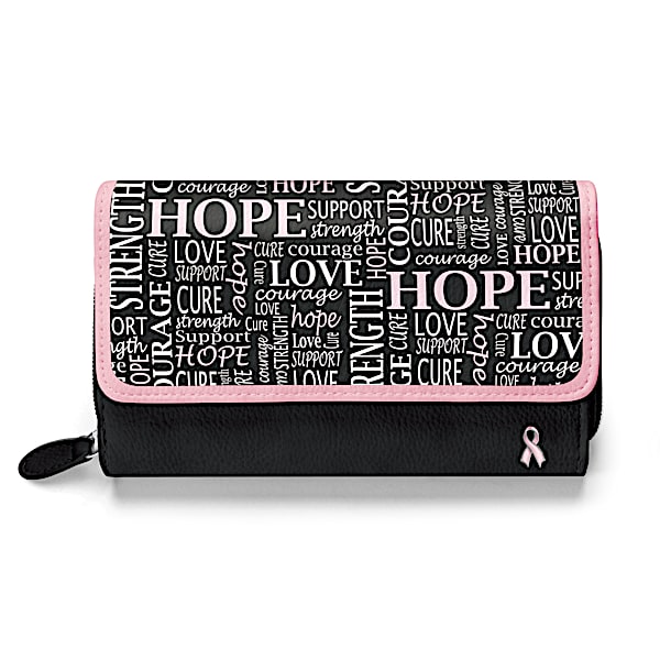 Hope For a Cure Breast Cancer Awareness Trifold Wallet