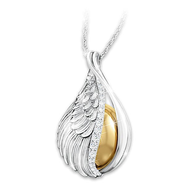 Guardian Angel Pendant Necklace With Chiming Harmony Ball