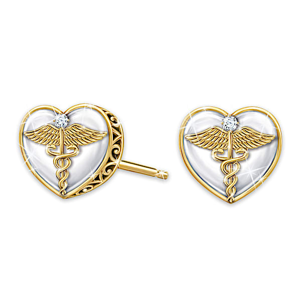 Work Of Heart Diamond Earrings For Healthcare Workers