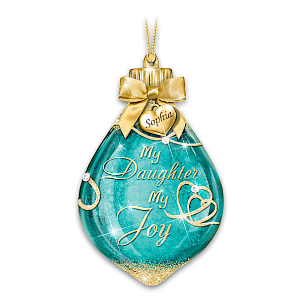 Light-Up Glass Ornament Personalized For Your Daughter