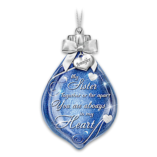 Illuminated Glass Ornament Personalized For Your Sister