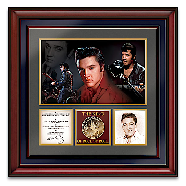Elvis Presley Framed Wall Decor With Minted Medallion
