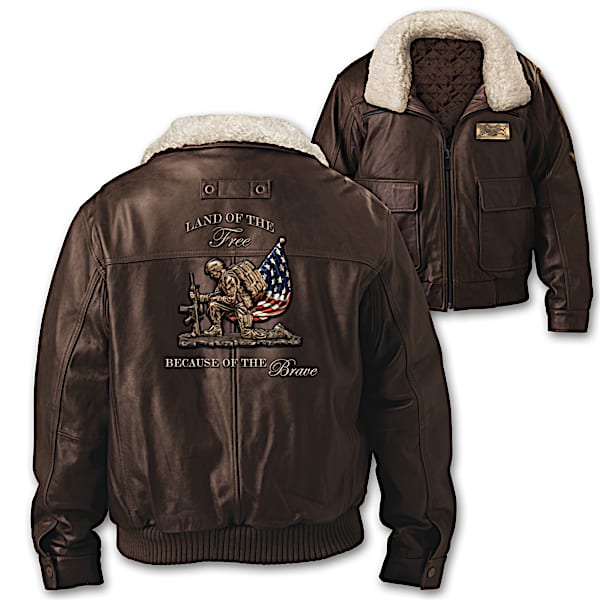 Freedom For All Men's Leather Bomber Jacket
