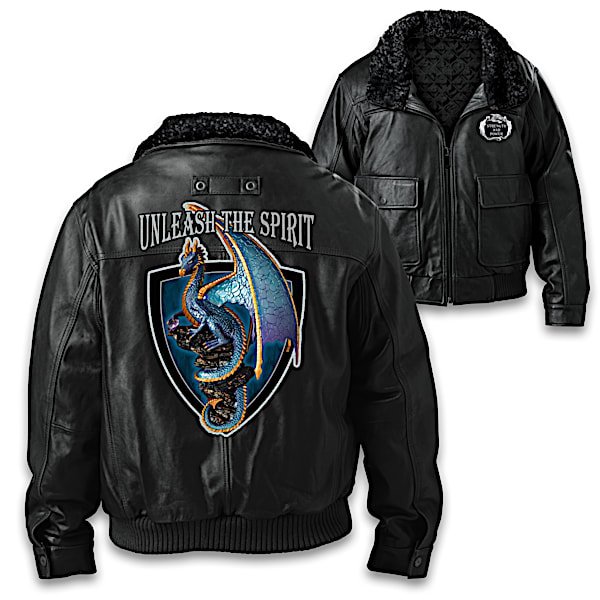 Unleash the Spirit Men's Leather Bomber Jacket