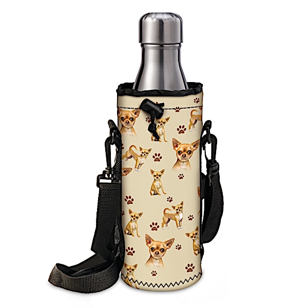 Chihuahua Art Water Bottle Carrier And Stainless Steel Botte
