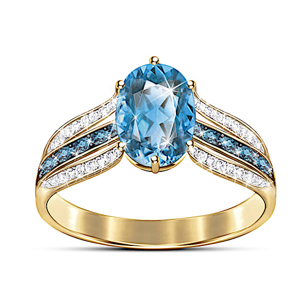 Golden Twilight London Blue Topaz Women's Ring
