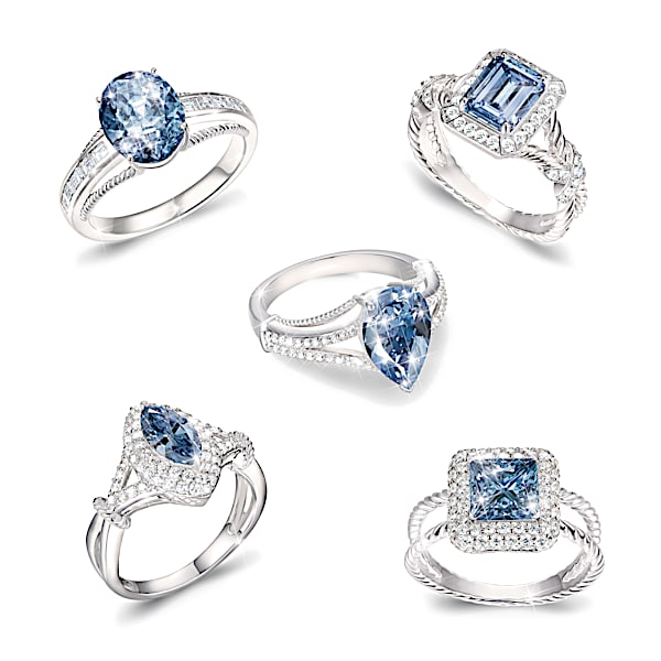 True Blue Paradise Simulated Diamond Ring: Choose Your Cut