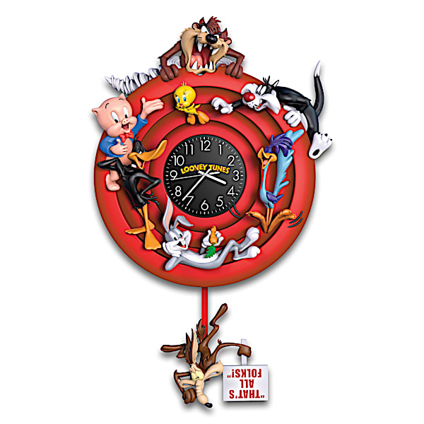 LOONEY TUNES Sculptural Wall Clock With 8 Classic Characters