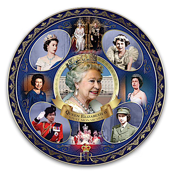Queen Elizabeth II Collector Plate With Photo Portraits Of Her Majesty