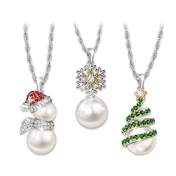 Pearls Of Joy Crystal And Simulated Pearl Pendant Necklace