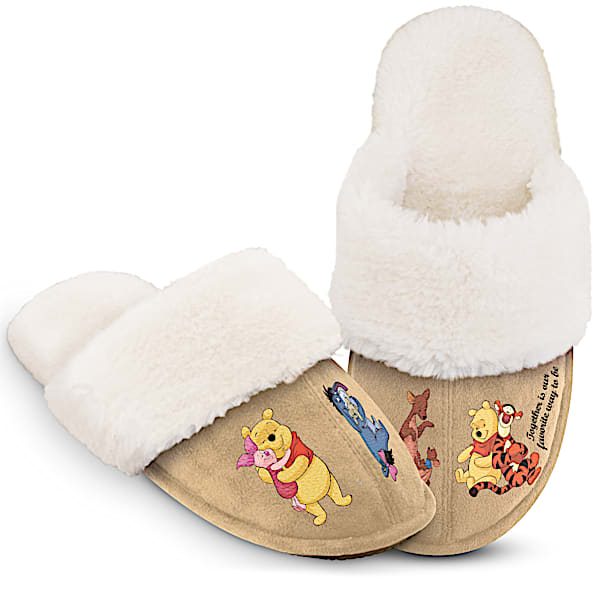 Disney Winnie The Pooh Women's Slippers With Faux Fur