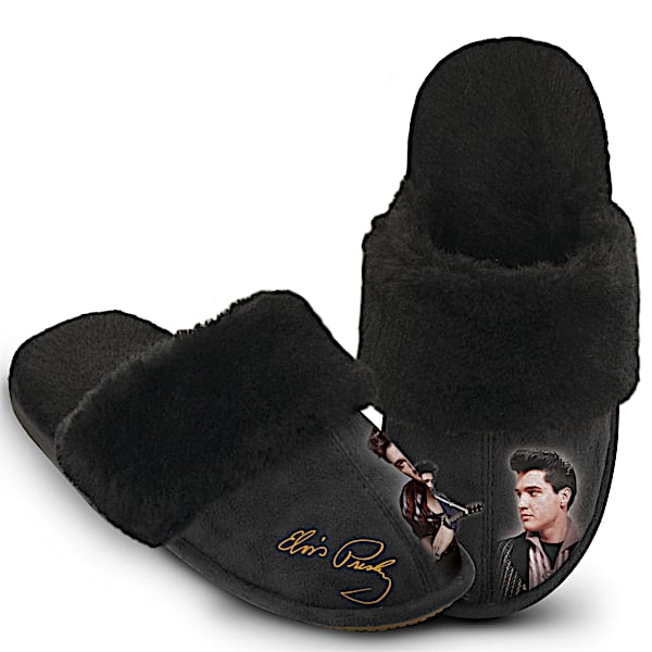 Elvis Presley Women's Faux Suede House Slippers