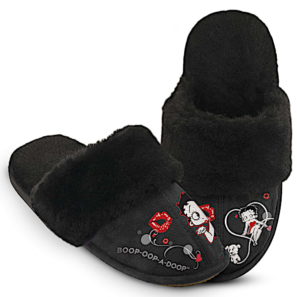 Betty Boop Women's Faux Suede House Slippers