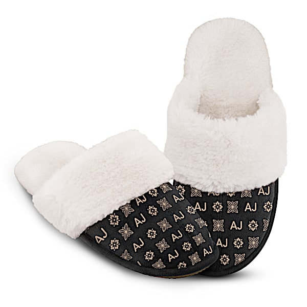 Faux Suede House Slippers Personalized With Your Initials