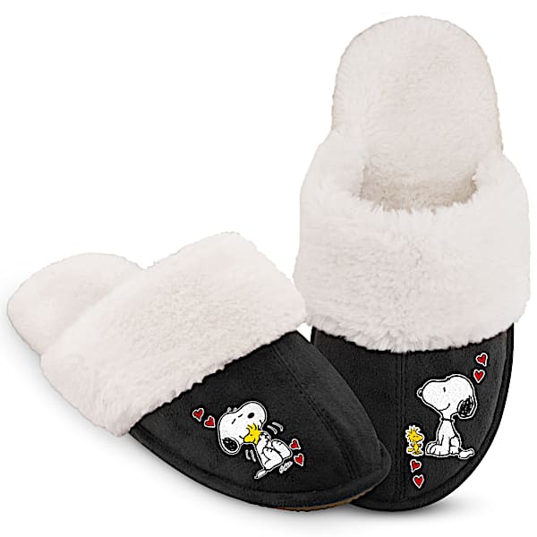 PEANUTS Snoopy And Woodstock Women's Slippers With Faux Fur