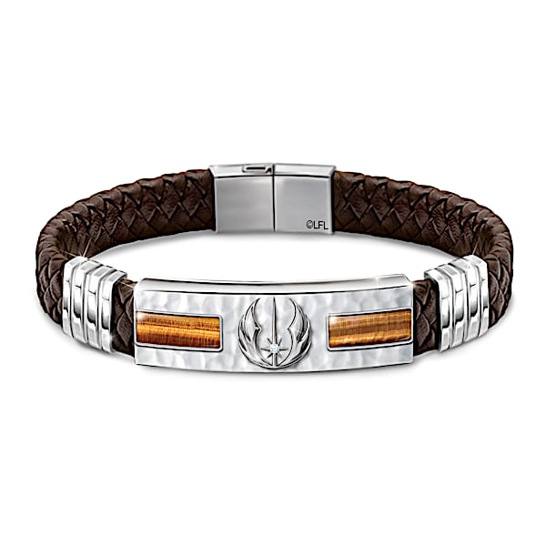Jedi Master Men's Leather & Stainless Steel Bracelet