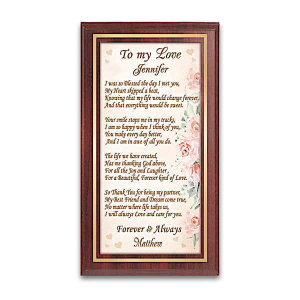 Poetic Wall Plaque Personalized With Your & Your Love's Name