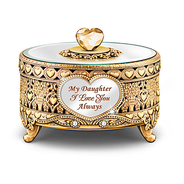 A Daughter Is A Treasure Forever Pierced Metal Music Box