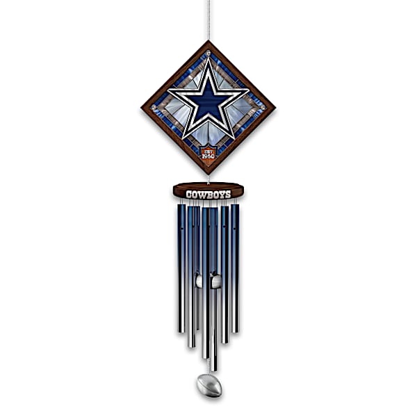 NFL Dallas Cowboys Wind Chime With Stained-Glass Logo