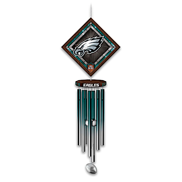 NFL Philadelphia Eagles Wind Chime With Stained-Glass Logo