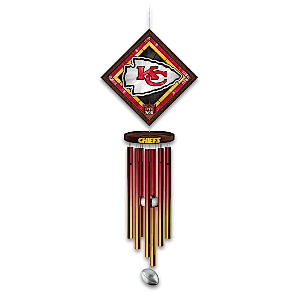 NFL Kansas City Chiefs Wind Chime With Stained-Glass Logo